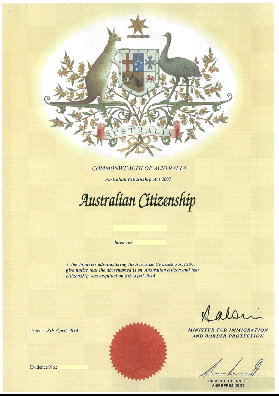 citizenship cert pic