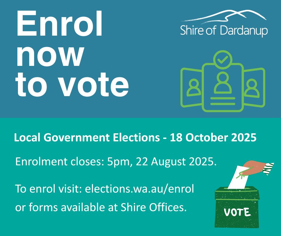 Enrol to vote in Local Govt election by 22 August