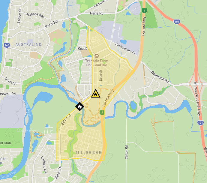 Bushfire Advice - STAY INFORMED - parts of MILLBRIDGE