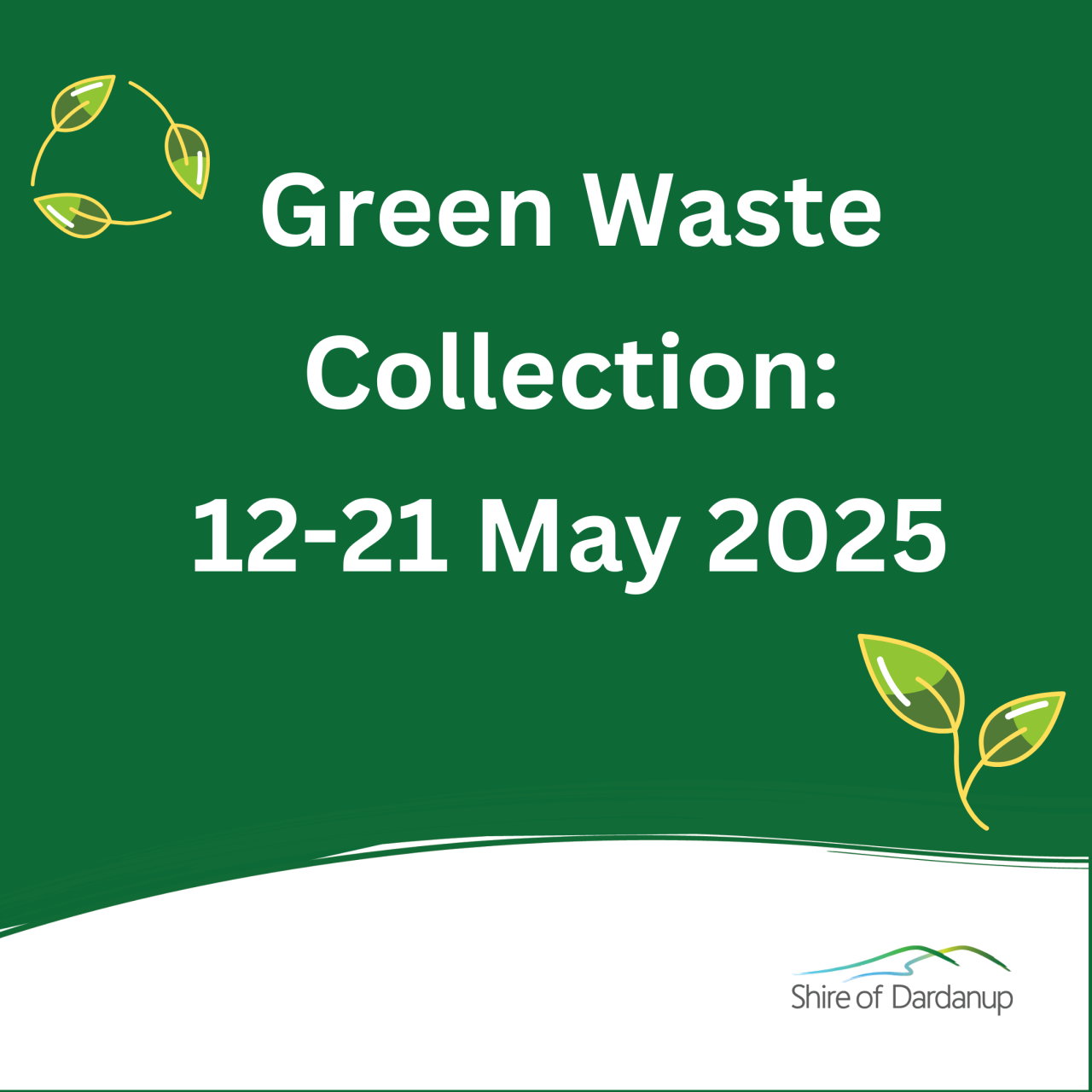 Green Waste collection starts Monday, 12 May