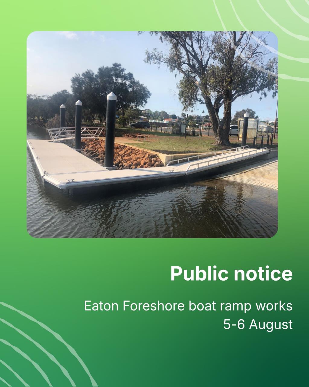 Eaton Foreshore boat ramp closure for works