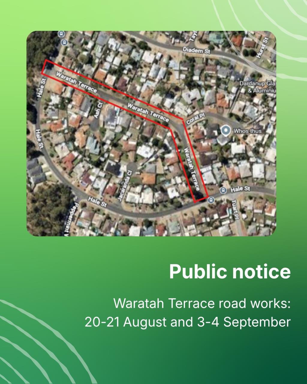 Waratah Terrace works start Thursday