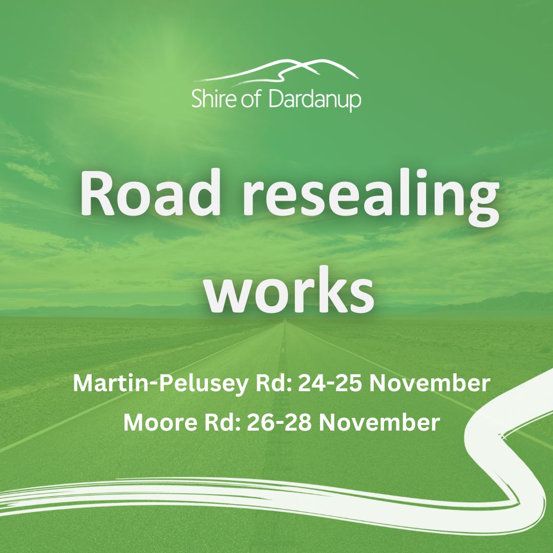 Resealing works for Martin-Pelusey, Moore roads next week